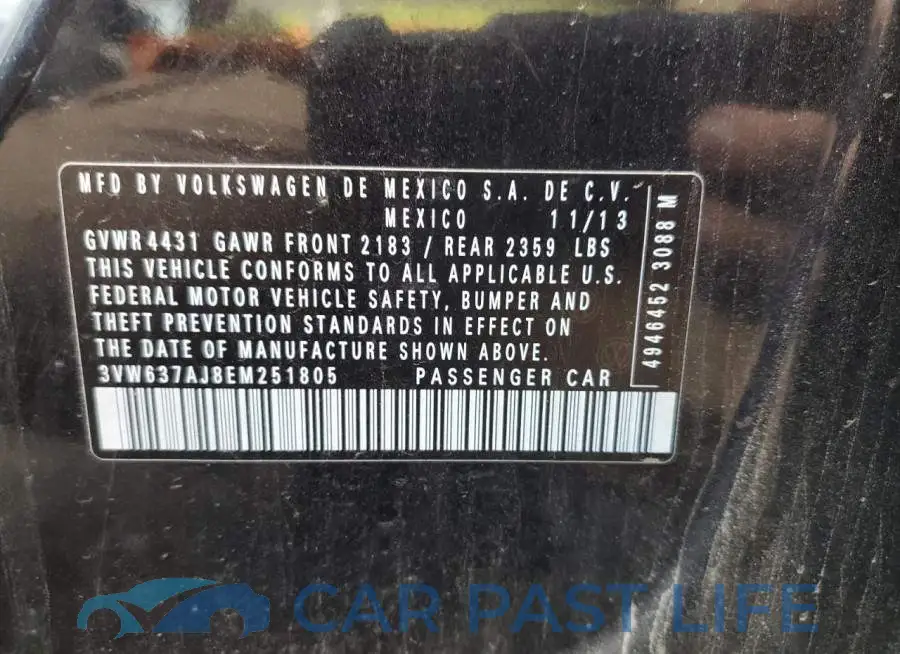 3VW637AJ8EM251805# 12
