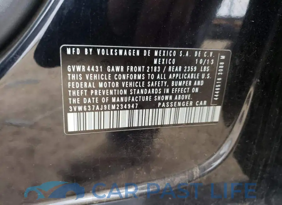 3VW637AJ9EM234947# 10
