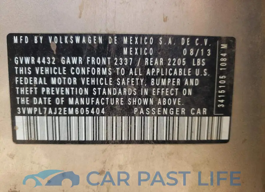 3VWPL7AJ2EM605404# 10