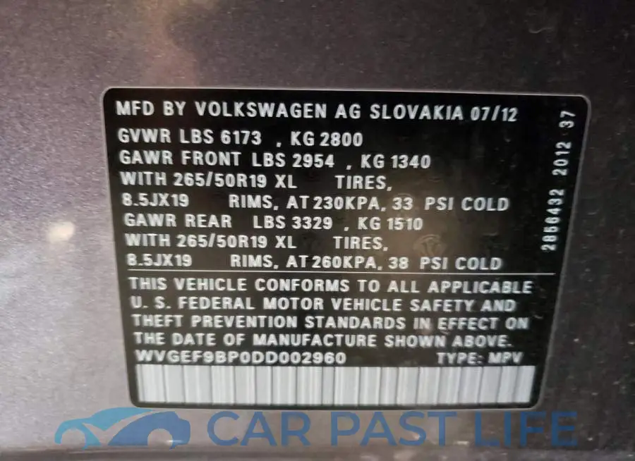 WVGEF9BP0DD002960# 10