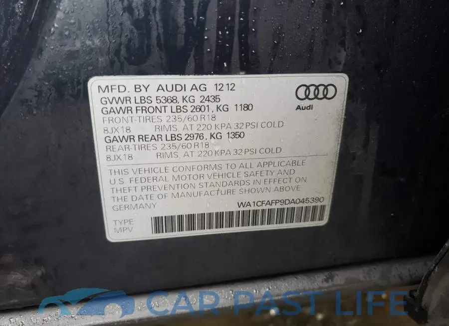 WA1CFAFP9DA045390# 10
