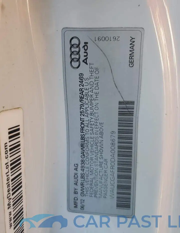 WAUCGAFR0DA008679# 10