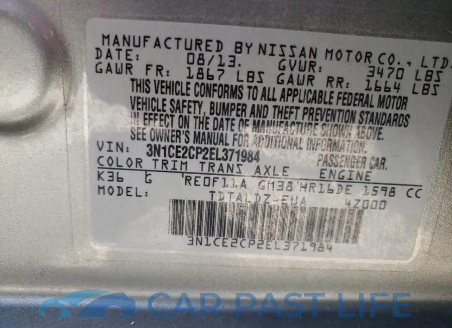 3N1CE2CP2EL371984# 10