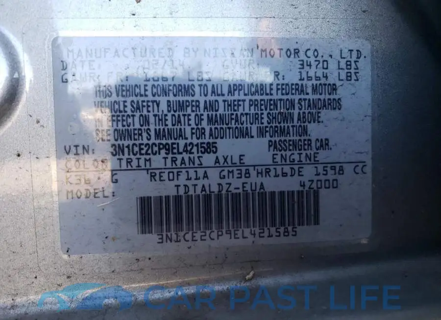 3N1CE2CP9EL421585# 10