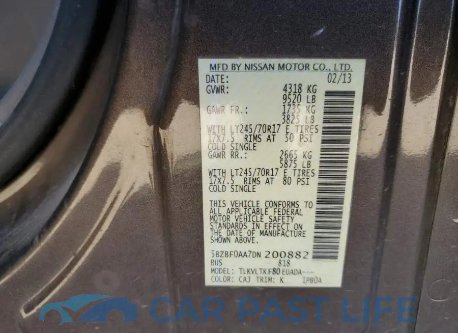 5BZBF0AA7DN200882# 10
