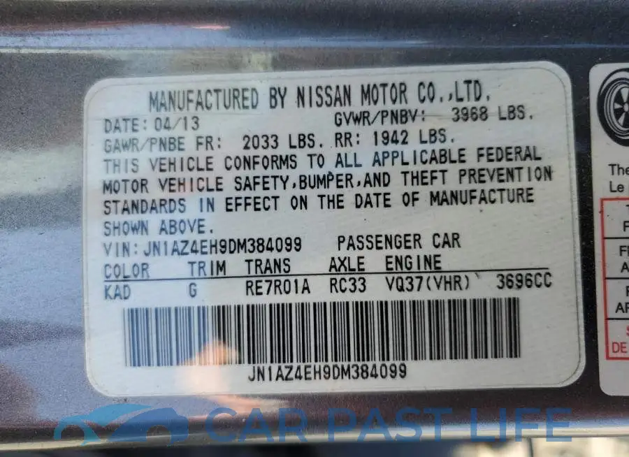 JN1AZ4EH9DM384099# 10