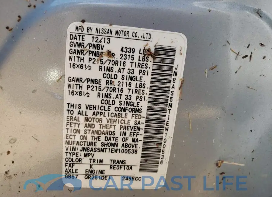 JN8AS5MT1EW100536# 10