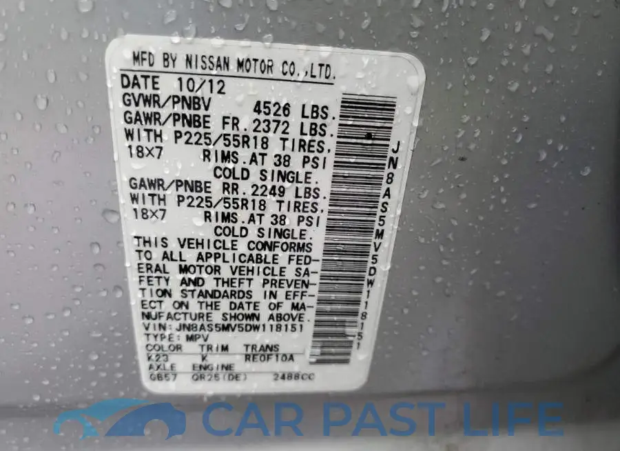 JN8AS5MV5DW118151# 13