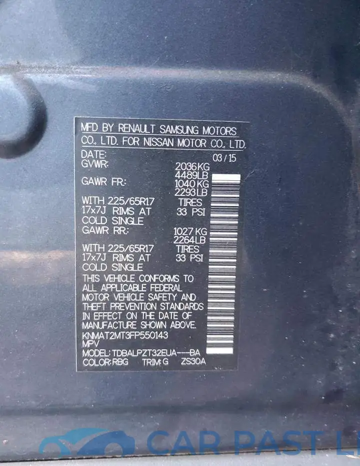 KNMAT2MT3FP550143# 10