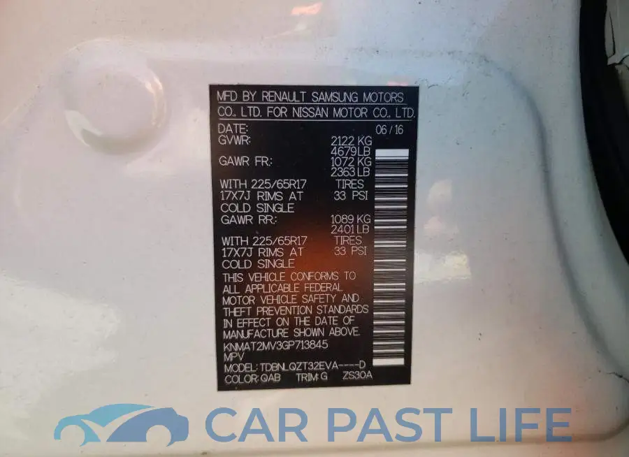 KNMAT2MV3GP713845# 10