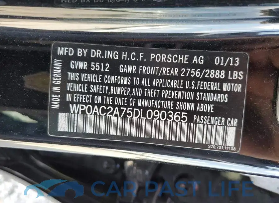 WP0AC2A75DL090365# 10
