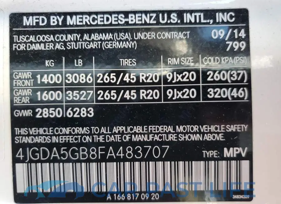 4JGDA5GB8FA483707# 10