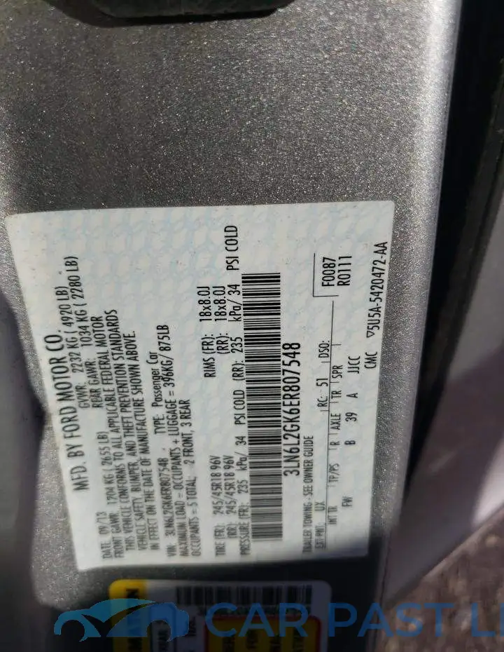 3LN6L2GK6ER807548# 12