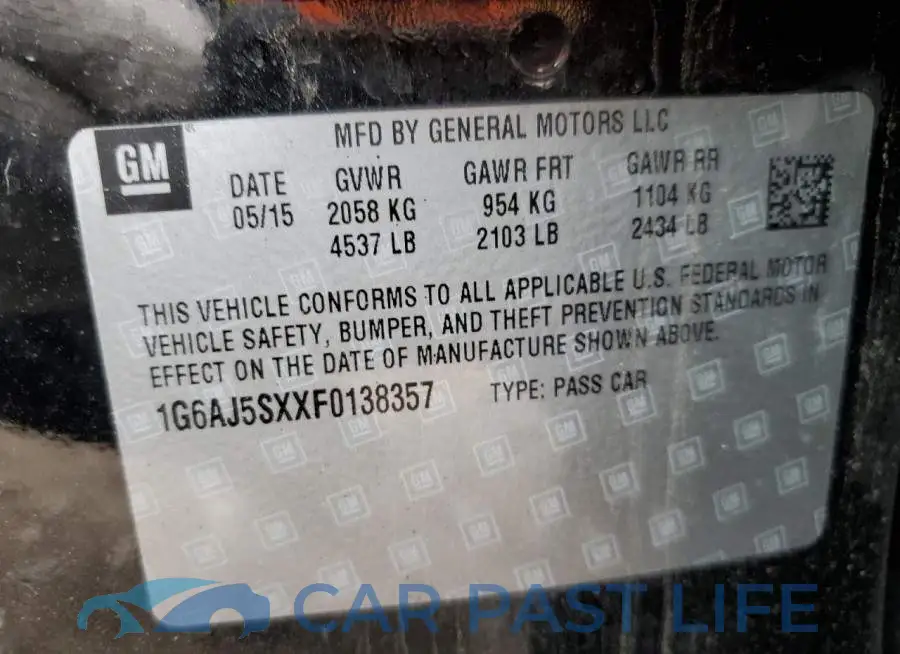 1G6AJ5SXXF0138357# 10