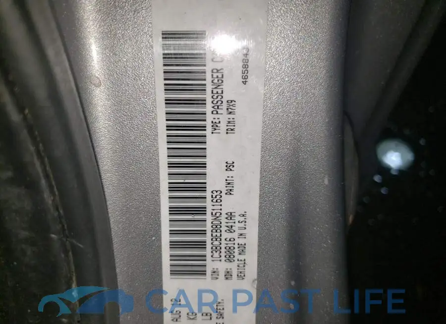 1C3BCBEB8DN511653# 12