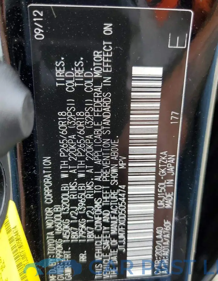 JTJJM7FX0D5054474# 10