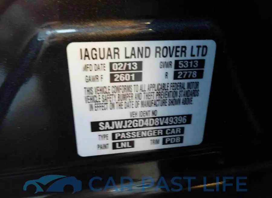 SAJWJ2GD4D8V49396# 10