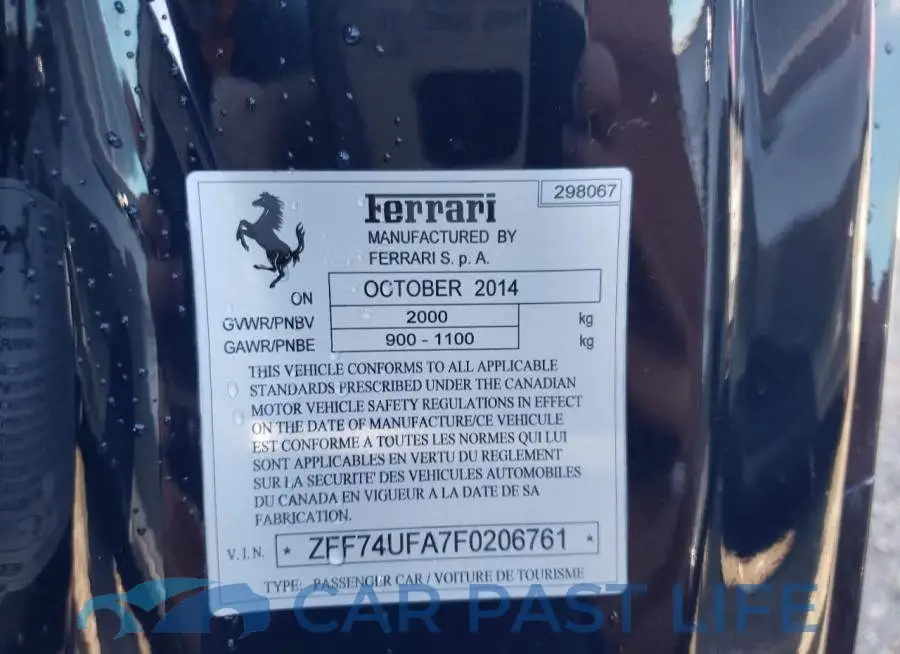 ZFF74UFA7F0206761# 10