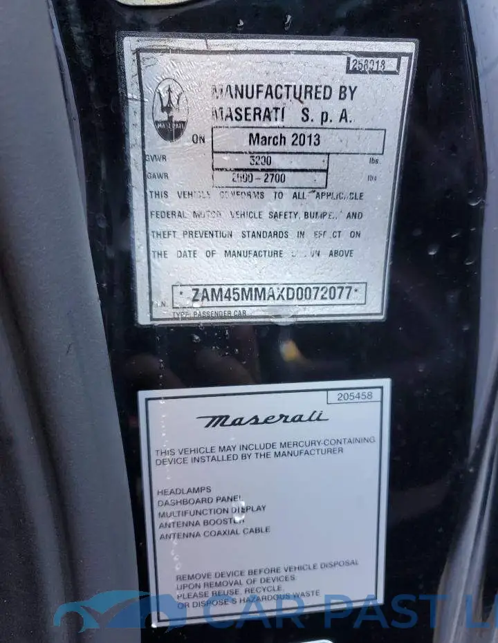 ZAM45MMAXD0072077# 10