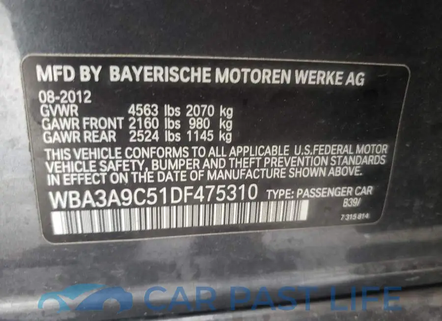 WBA3A9C51DF475310# 10