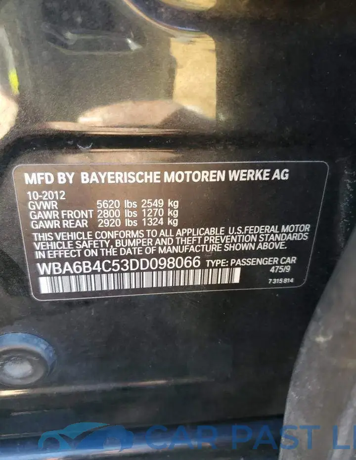 WBA6B4C53DD098066# 10