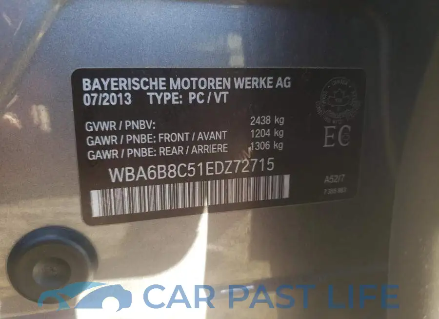 WBA6B8C51EDZ72715# 12