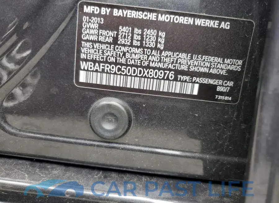 WBAFR9C50DDX80976# 10
