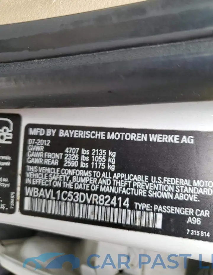 WBAVL1C53DVR82414# 10