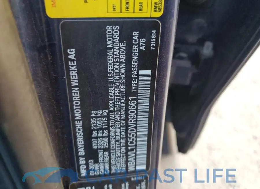 WBAVL1C55DVR90661# 12