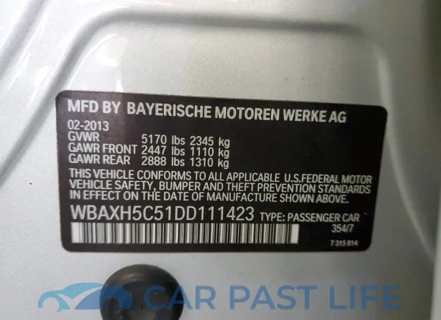 WBAXH5C51DD111423# 12