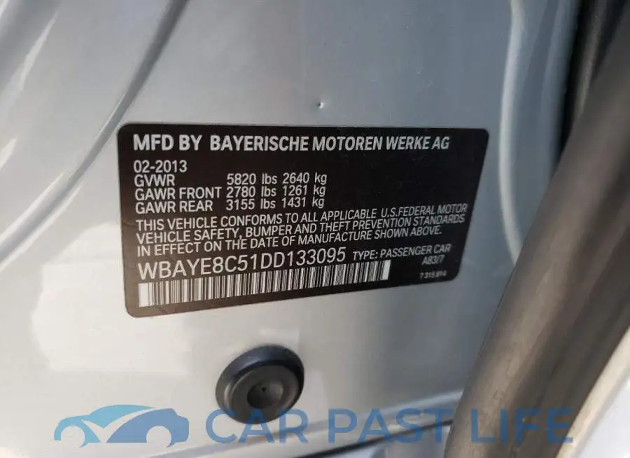 WBAYE8C51DD133095# 12