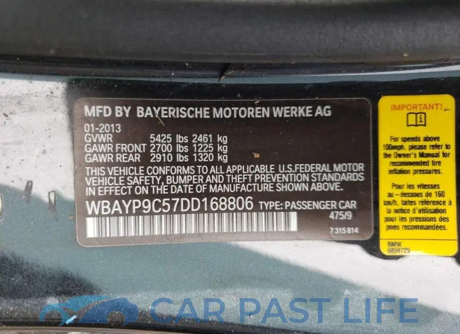 WBAYP9C57DD168806# 10