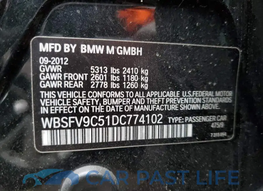 WBSFV9C51DC774102# 12