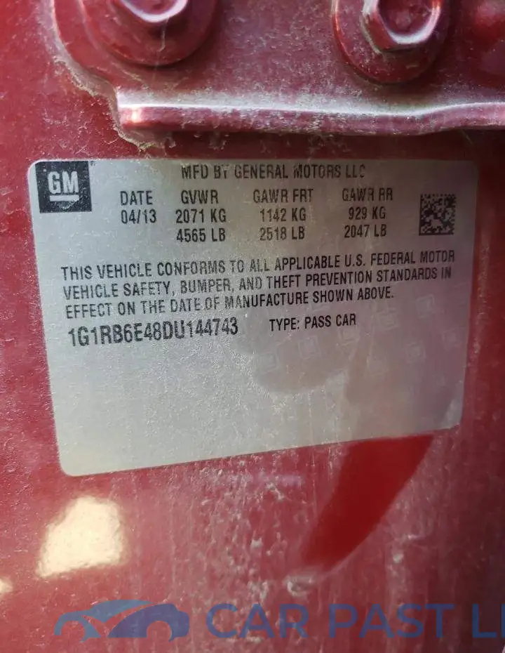 1G1RB6E48DU144743# 10