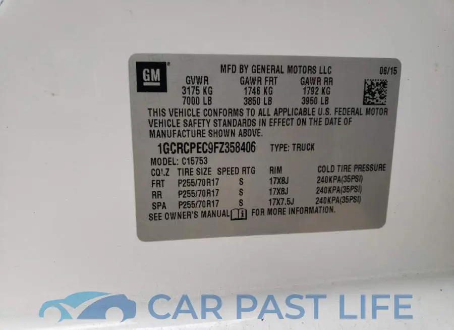 1GCRCPEC9FZ358406# 13