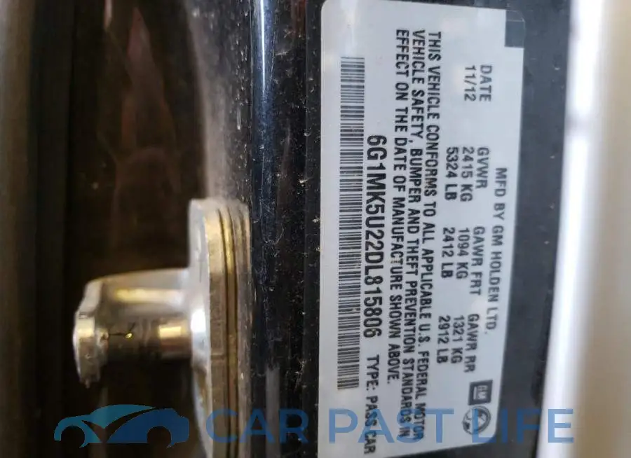 6G1MK5U22DL815806# 10