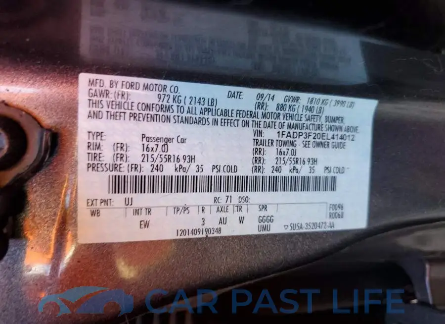 1FADP3F20EL414012# 12