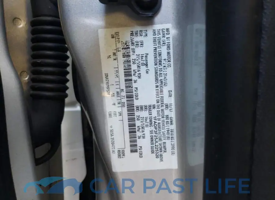 1FADP3F25JL225320# 10