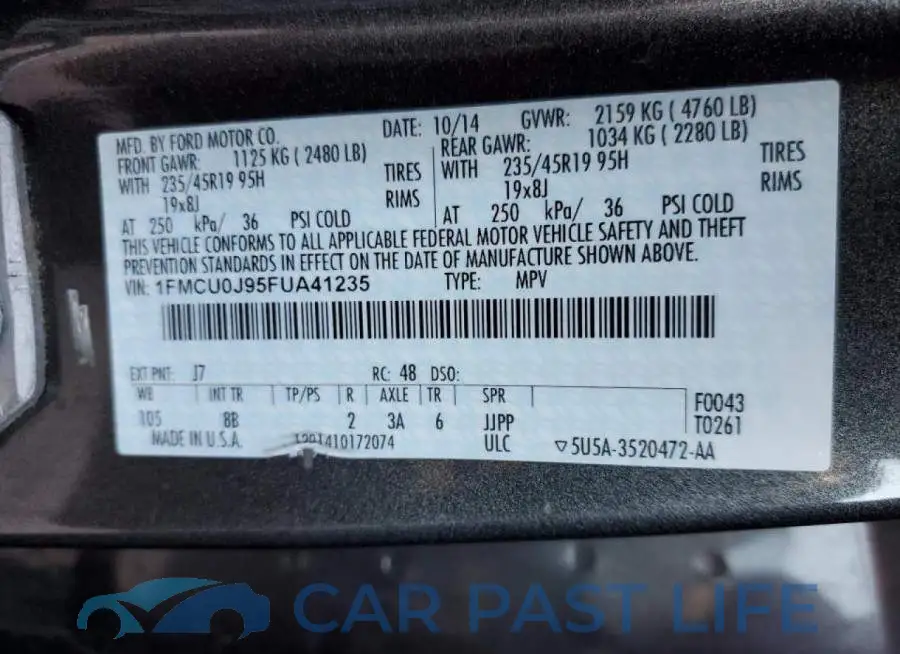 1FMCU0J95FUA41235# 10