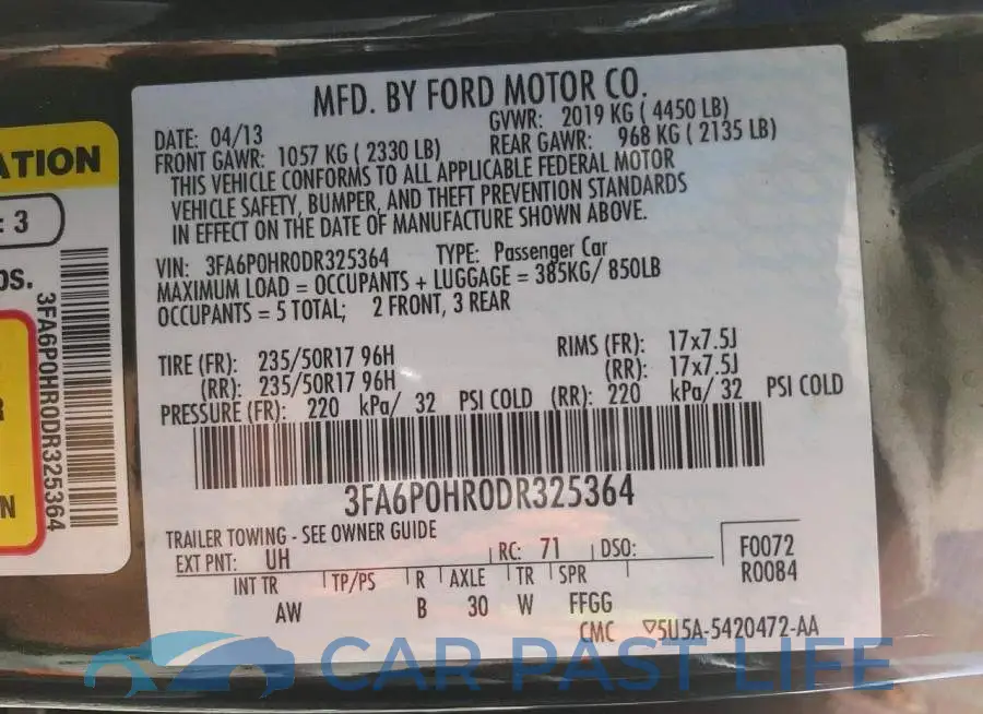 3FA6P0HR0DR325364# 10