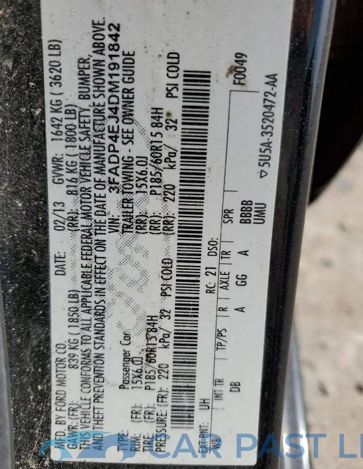 3FADP4EJ4DM191842# 12