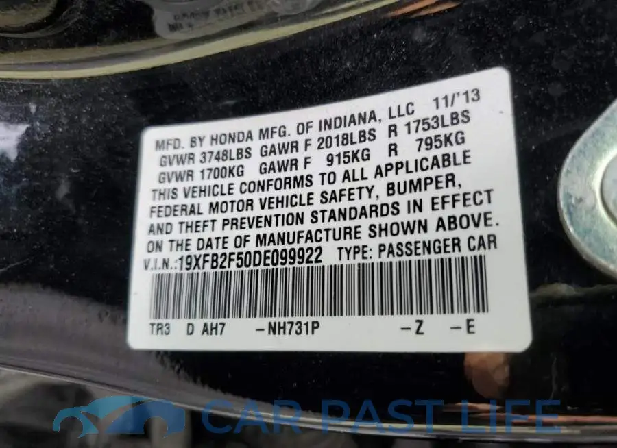 19XFB2F50DE099922# 10