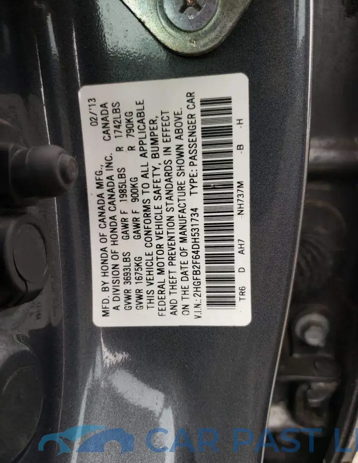 2HGFB2F64DH531734# 10