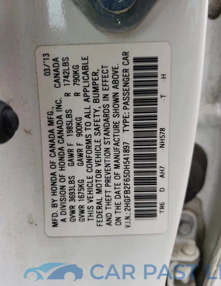 2HGFB2F65DH541897# 10