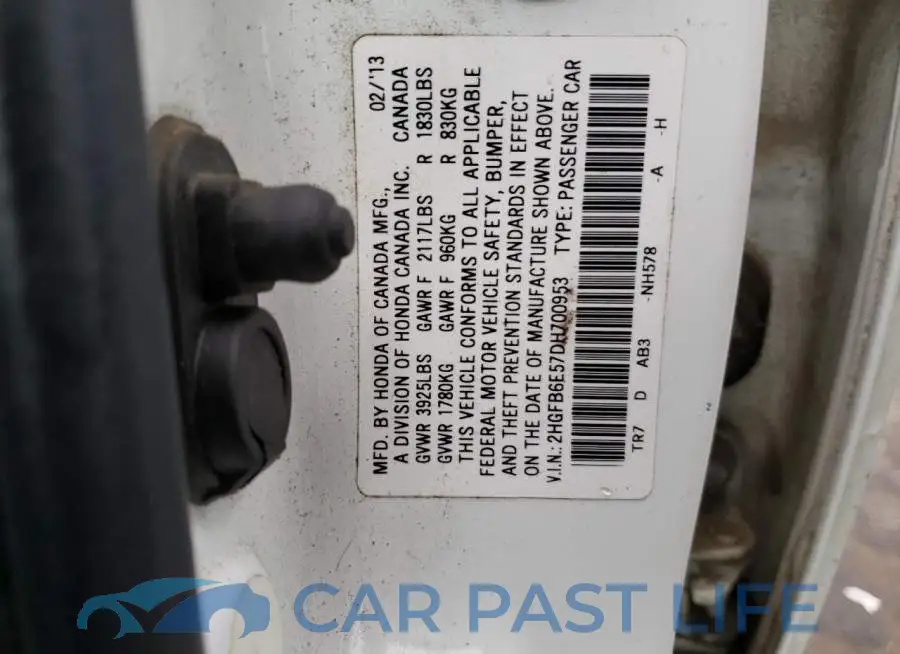 2HGFB6E57DH700953# 12