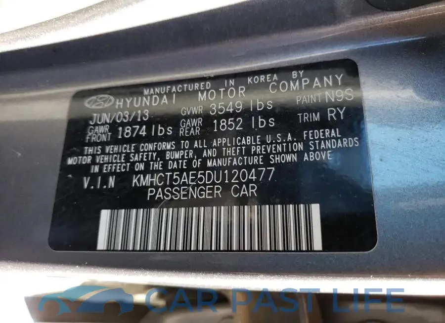 KMHCT5AE5DU120477# 12