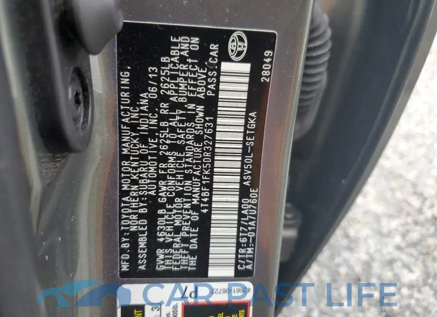 4T4BF1FK5DR327631# 10