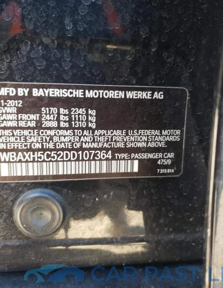 WBAXH5C52DD107364# 10