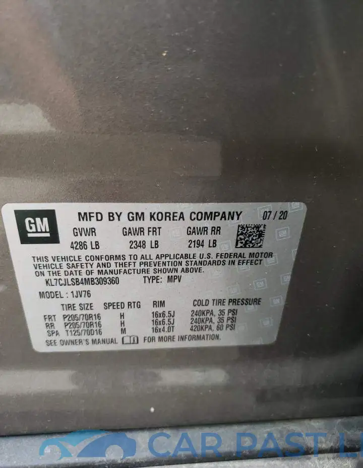 KL7CJLSB4MB309360# 10