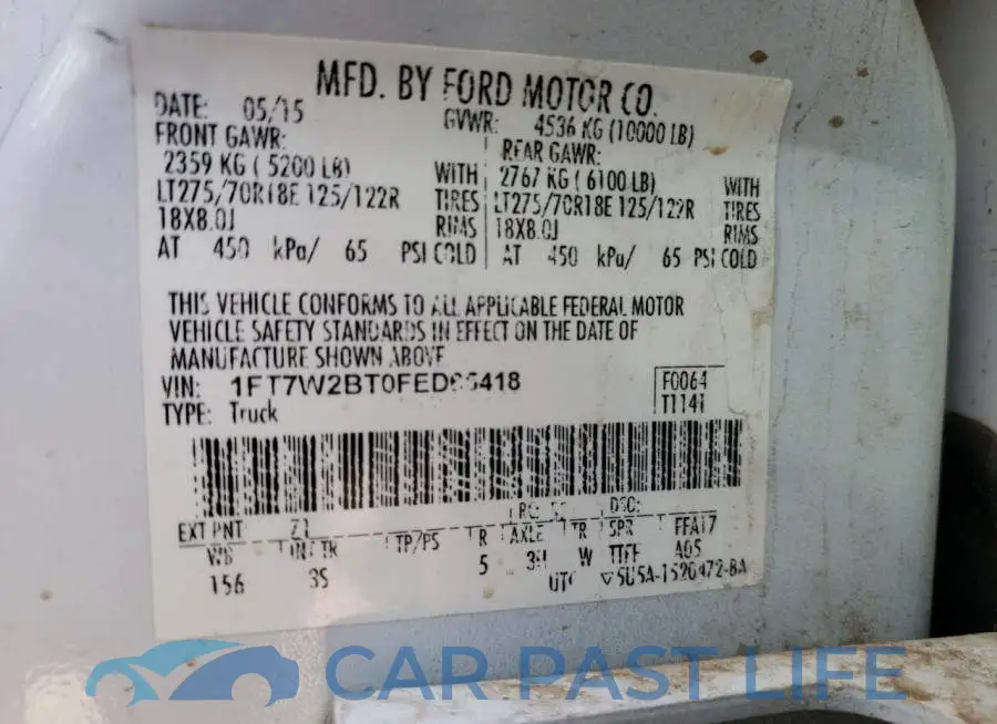 1FT7W2BT0FED65418# 10